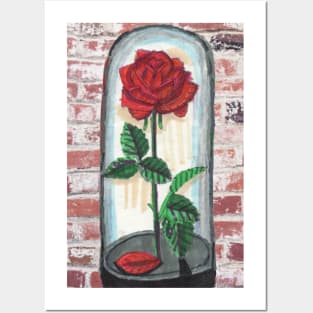 Rose in Glass Vessel Posters and Art